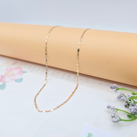 Rose Gold Plated Dainty Flat Link Chain Necklace for Women - 45cm, XPNL0056 (2006-6)
