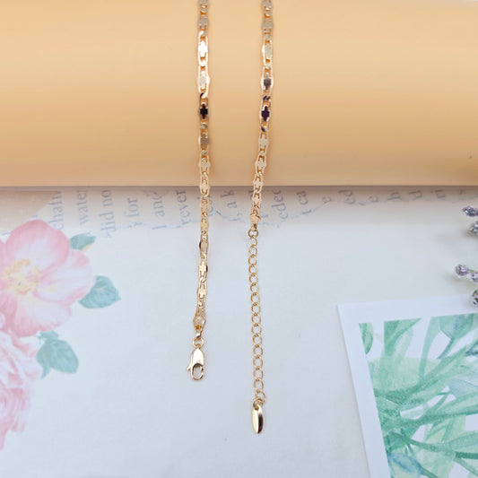Rose Gold Flat Geometric Link Necklace for Women - 45+5cm Adjustable, XPNL0057 (2006-7)