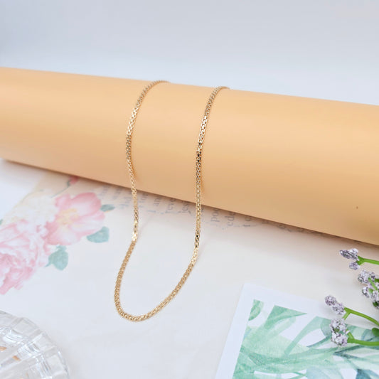 Rose Gold Box Chain Necklace in High Shine Finish - 45cm (17.7 Inch), XPNL0059 (2006-9)