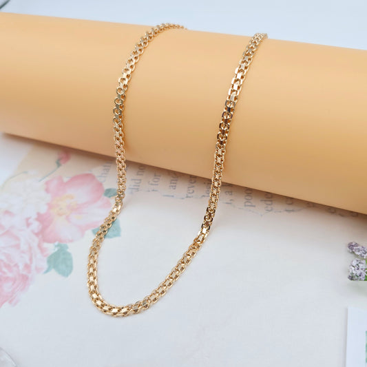 Elegant Rose Gold Plated Link Chain Necklace – 50cm Length, XPNL0065 (2007-5)