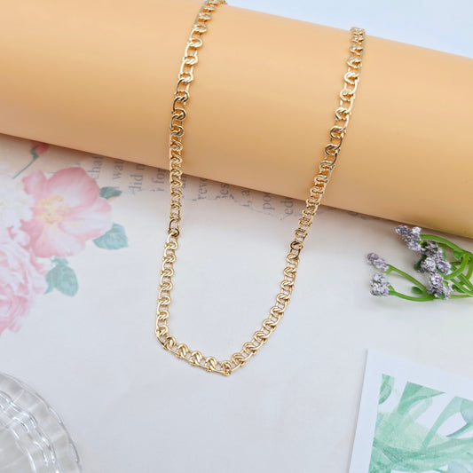 Bold Rose Gold Link Chain Necklace in High Quality Brass - 50cm, XPNL0066 (2007-6)