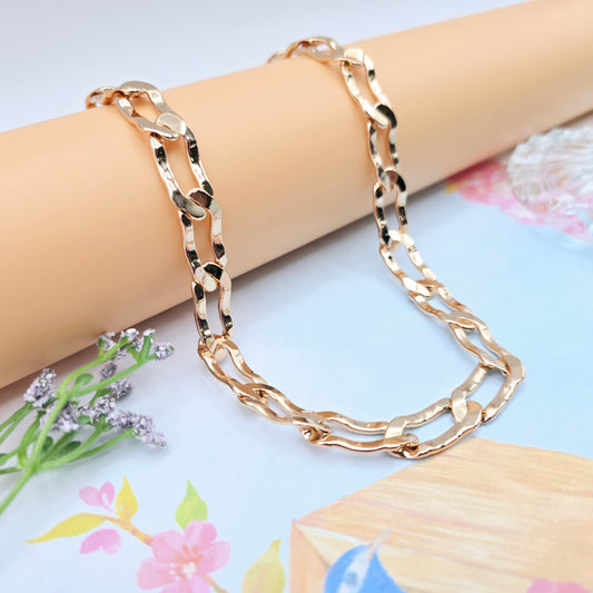Rose Gold Chunky Link Necklace in High Shine Finish – 19.7 Inch, XPNL0071 (2008-1)