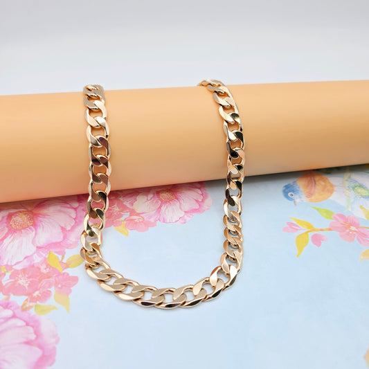 Rose Gold Cuban Link Chain Necklace for Men &amp; Women, 23.6 Inch Length, XPNL0076 (2008-6)
