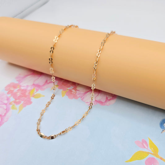 Delicate Rose Gold Link Chain Necklace for Women, 17.7 Inch Length, XPNL0078 (2008-8)