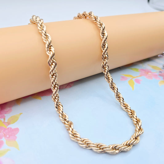 Bold Rope Style Rose Gold Necklace for Men &amp; Women, 19.7 Inch Length, XPNL0082 (2009-2)