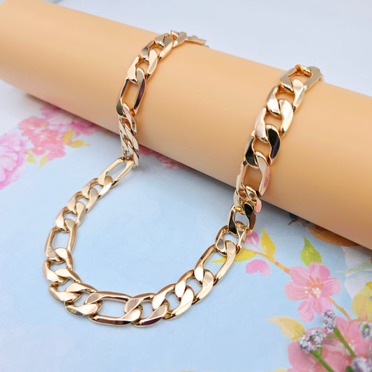 Thick Rose Gold Figaro Chain Necklace for Men &amp; Women, 24 Inch, XPNL0085 (2009-5)