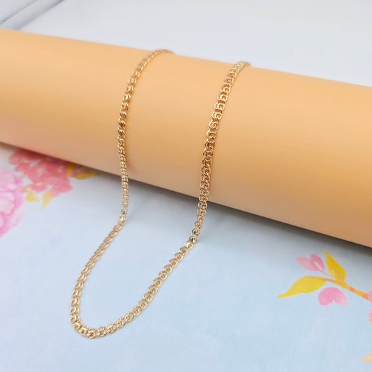 Elegant Rose Gold Round Link Chain Necklace, 17.3 Inch Lightweight, XPNL0086 (2009-6)