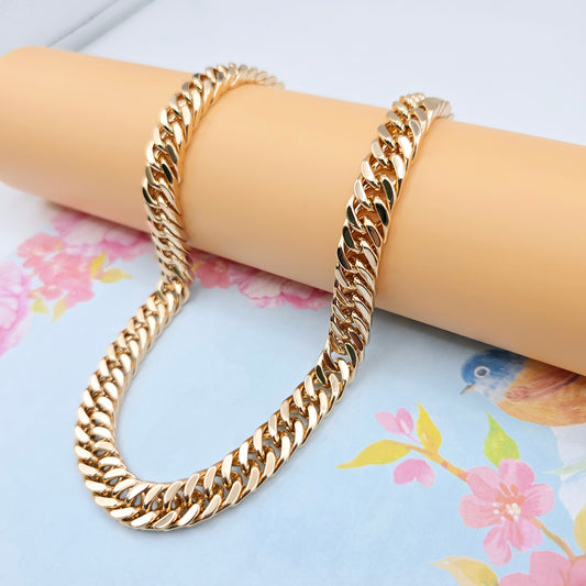 Bold Rose Gold Plated Cuban Chain Necklace – 60cm Premium Design, XPNL0095 (2010-5)
