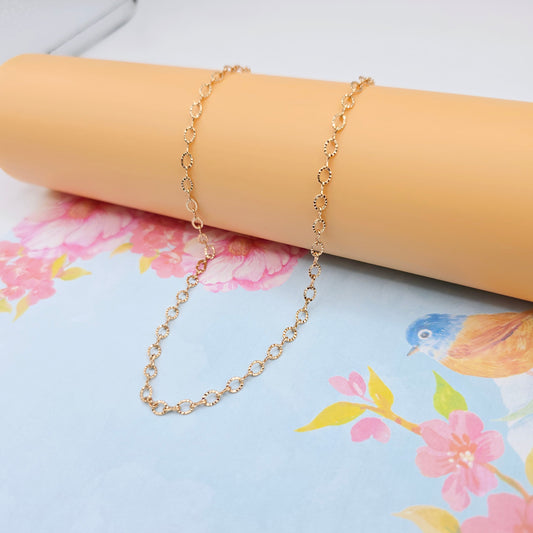 Elegant Rose Gold Plated Chain Necklace for Women - 19.7 Inches, XPNL0096 (2010-6)