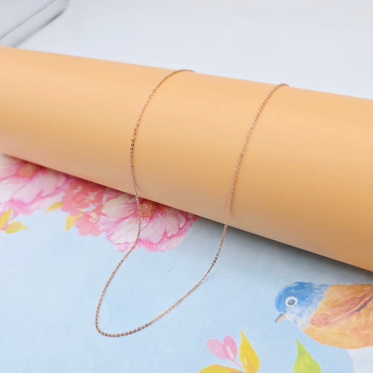 Delicate Rose Gold Chain Necklace, 18 Inch, Gold Plated Over Brass, XPNL0099 (2010-9)