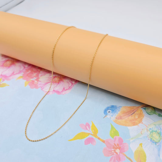 Elegant Rose Gold Cable Chain Necklace, 24 Inch, Gold Plated Brass, XPNL0100 (2010-10)