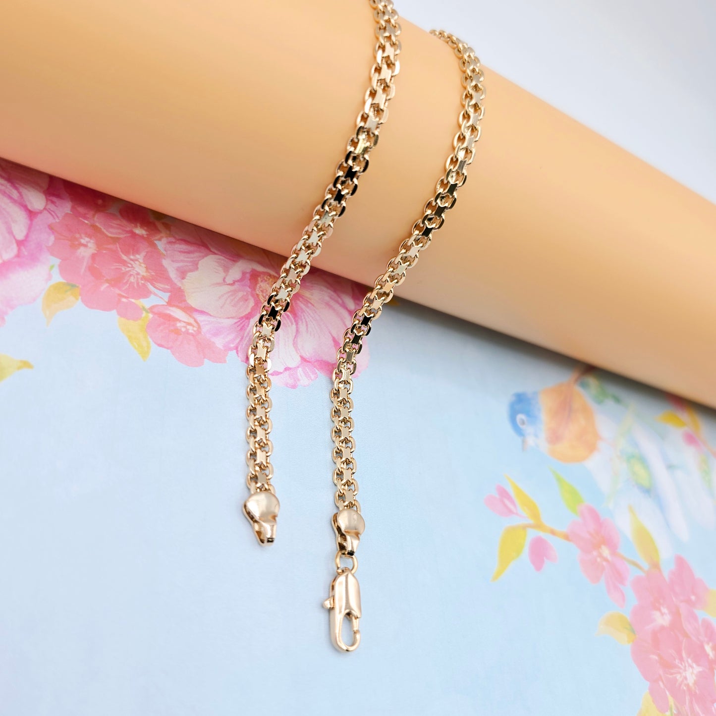 Chunky Rose Gold Chain Necklace, 24 Inch, Gold Plated Over Brass, XPNL0107 (2011-7)