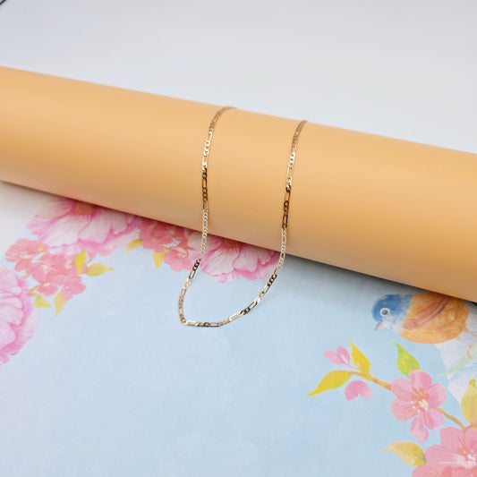 Elegant Rose Gold Figaro Chain Necklace – 50cm Brass Gold Plated, XPNL0113 (2012-3)