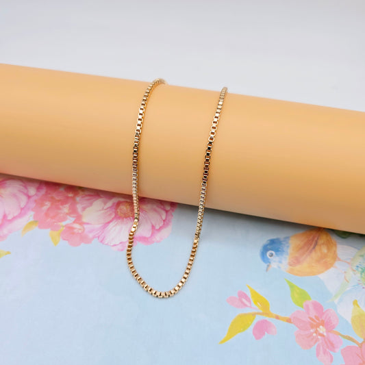 Rose Gold Plated Square Link Chain Necklace for Women – 48cm, XPNL0114 (2012-4)