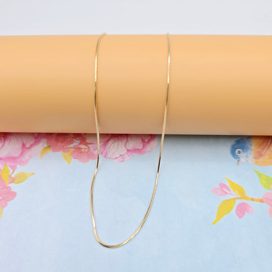 Rose Gold Flat Snake Chain Necklace | 50cm Elegant Minimal Design, XPNL0115 (2012-5)