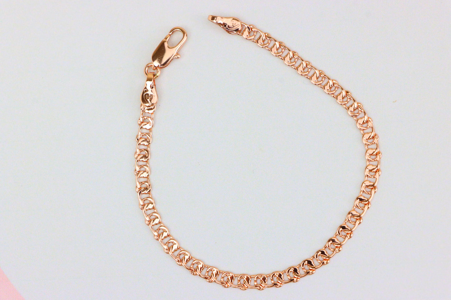 Classic Rose Gold Chain Anklet, Bold Look, High Shine Finish, XPAL1173 (2118-2)