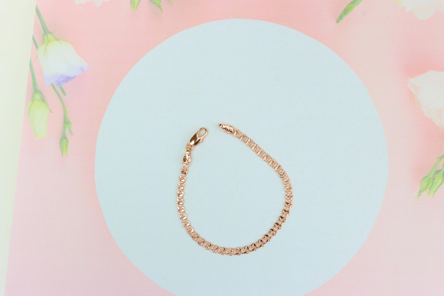 Classic Rose Gold Chain Anklet, Bold Look, High Shine Finish, XPAL1173 (2118-2)