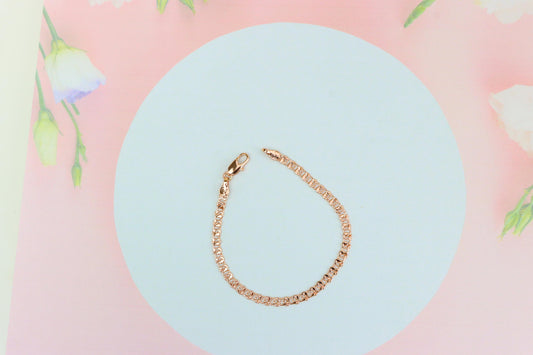Classic Rose Gold Chain Anklet, Bold Look, High Shine Finish, XPAL1173 (2118-2)