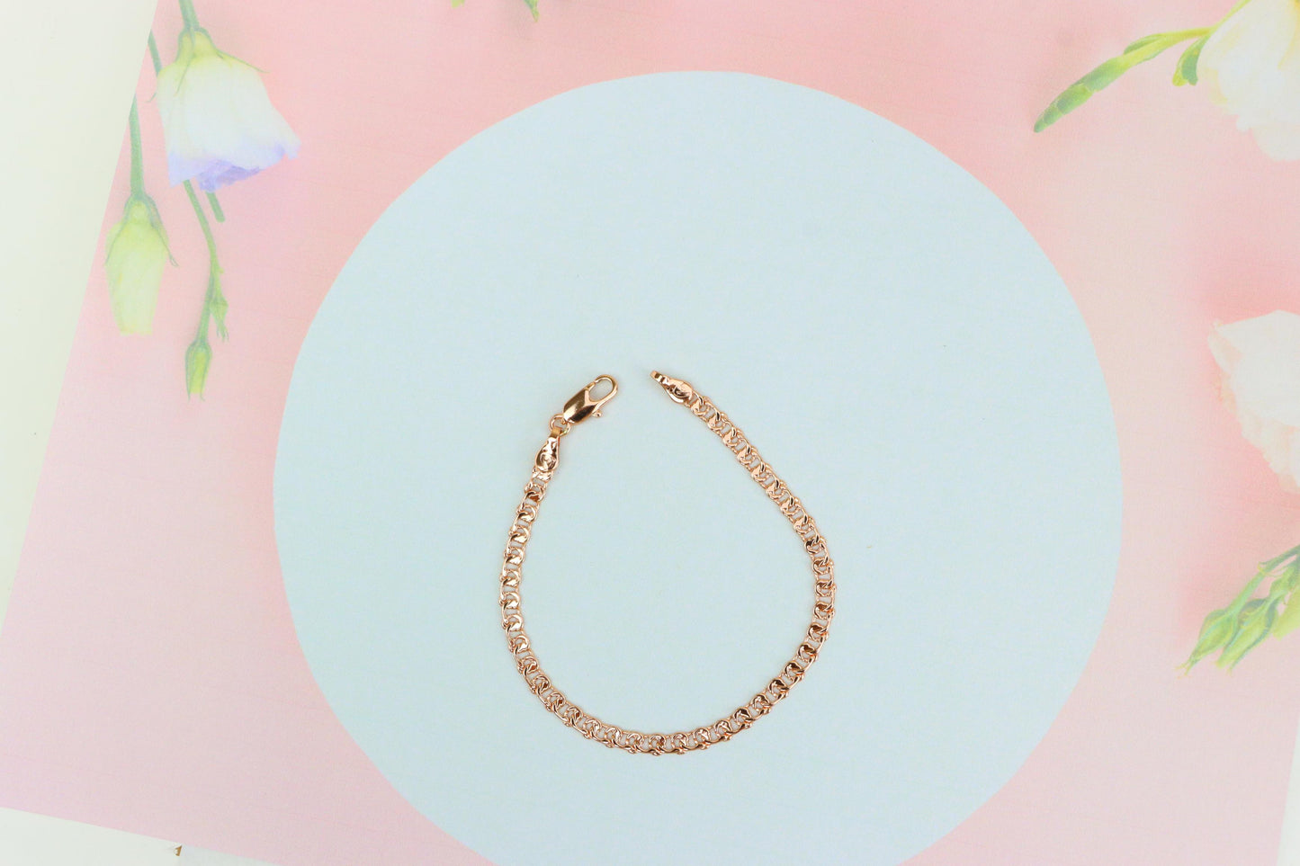 Classic Rose Gold Chain Anklet, Bold Look, High Shine Finish, XPAL1173 (2118-2)