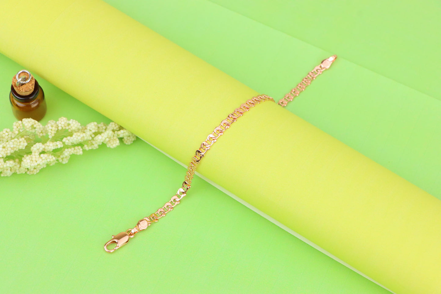 Classic Rose Gold Chain Anklet, Bold Look, High Shine Finish, XPAL1173 (2118-2)