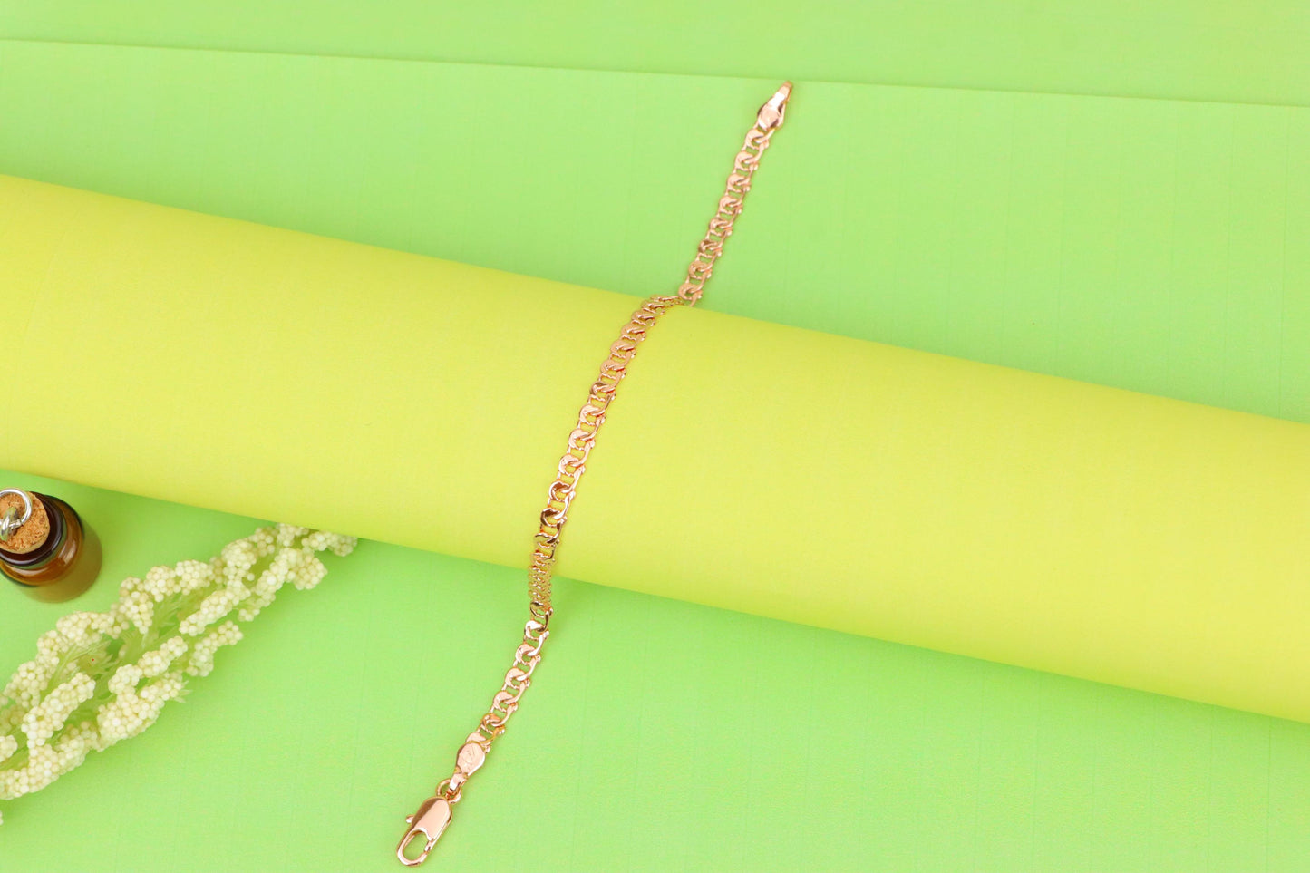 Classic Rose Gold Chain Anklet, Bold Look, High Shine Finish, XPAL1173 (2118-2)