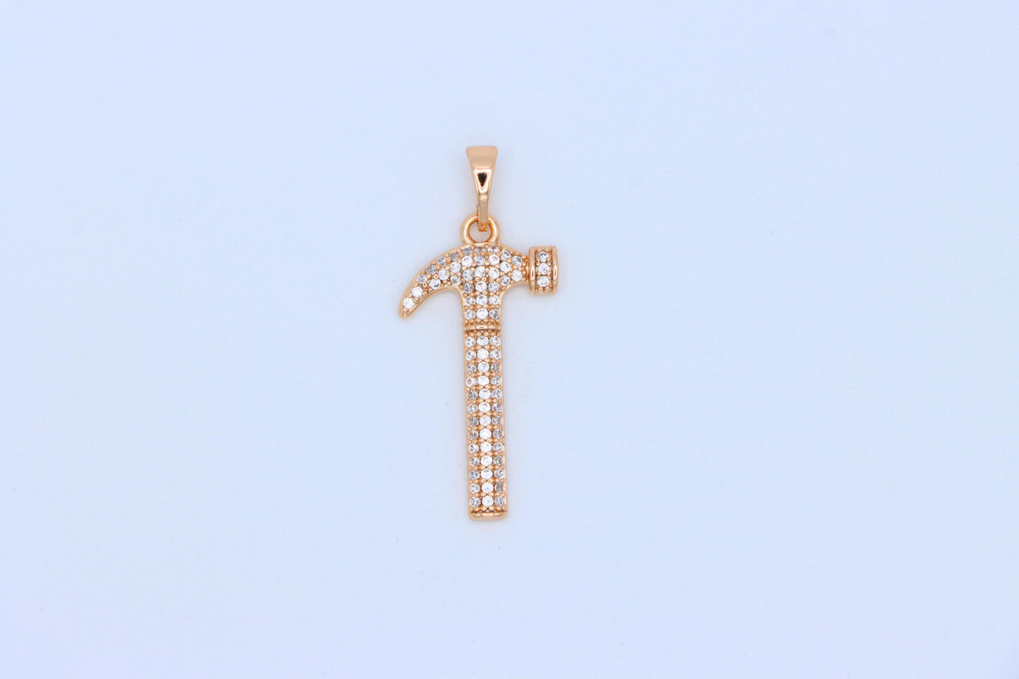 Hammer Shaped Rose Gold Pendant with Crystals, XPPT1557 (2143-9)