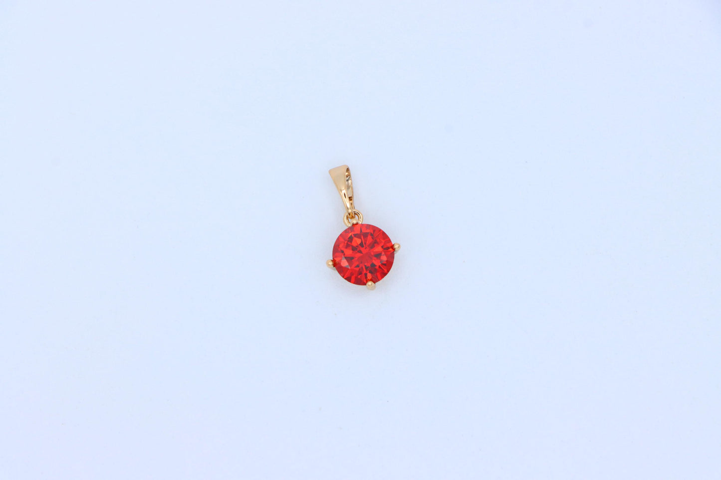 Round Red Stone Pendant in Rose Gold Finish, XPPT1559 (2143-10)