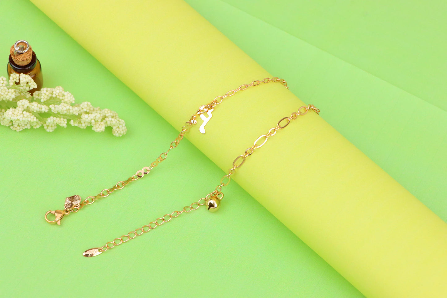 Rose Gold Plated Anklet with Music Note &amp; Charms, XPAL1181 (2118-10)