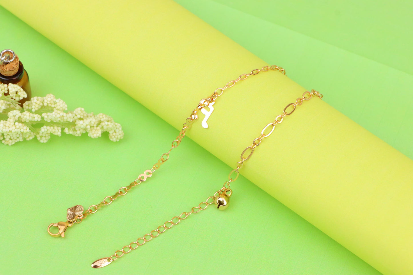 Rose Gold Plated Anklet with Music Note &amp; Charms, XPAL1181 (2118-10)