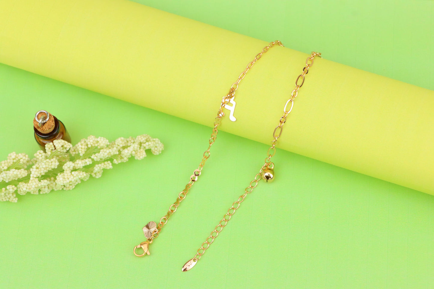 Rose Gold Plated Anklet with Music Note &amp; Charms, XPAL1181 (2118-10)