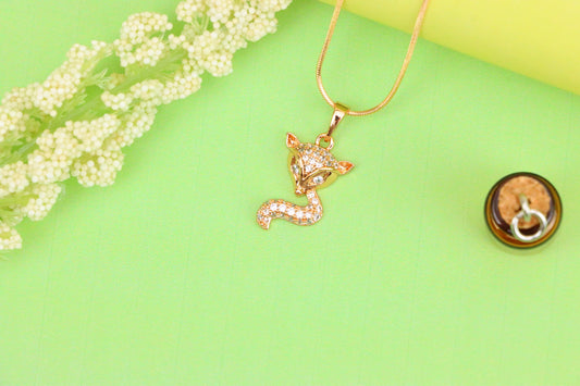Crystal Fox Design Rose Gold Pendant – Sparkling, XPPT1565 (2144-5)