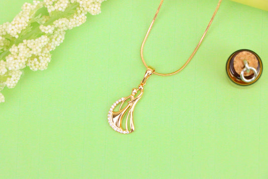 Dancing Couple Rose Gold Pendant with Crystals, XPPT1568 (2144-8)