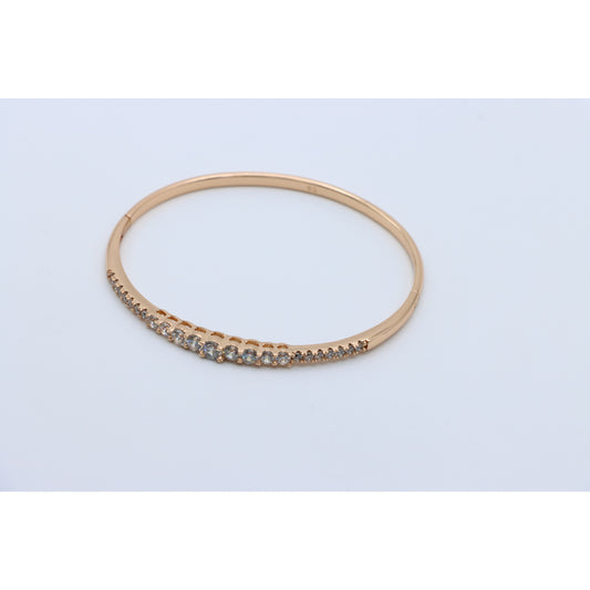 Elegant Rose Gold Bangle with Sparkling Center Crystal Accents, XPBL0435 (2044-5)