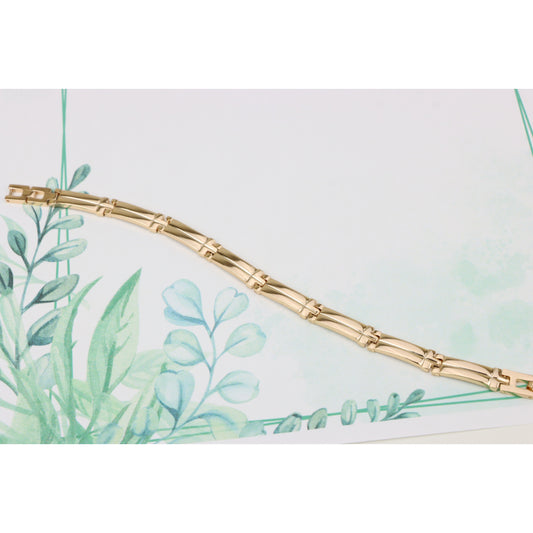 Elegant Rose Gold Plated Zigzag Link Bracelet for Women, XPBL0869 (2087-8)