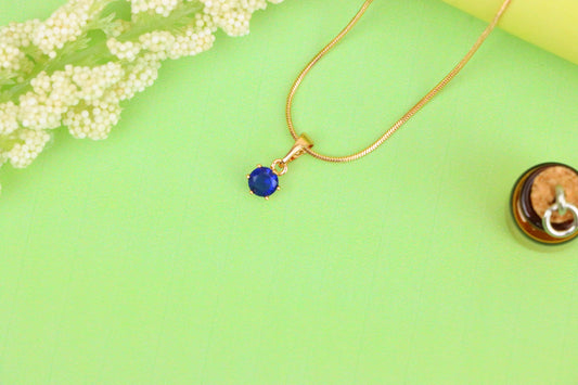 Tiny Blue Stone Pendant in Rose Gold Setting, XPPT1573 (2145-3)