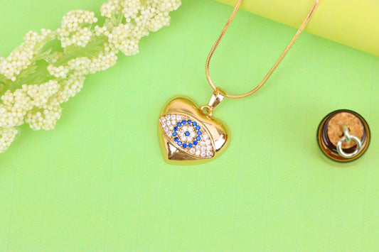 Heart Shape Evil Eye Pendant in Rose Gold Finish, XPPT1576 (2145-6)