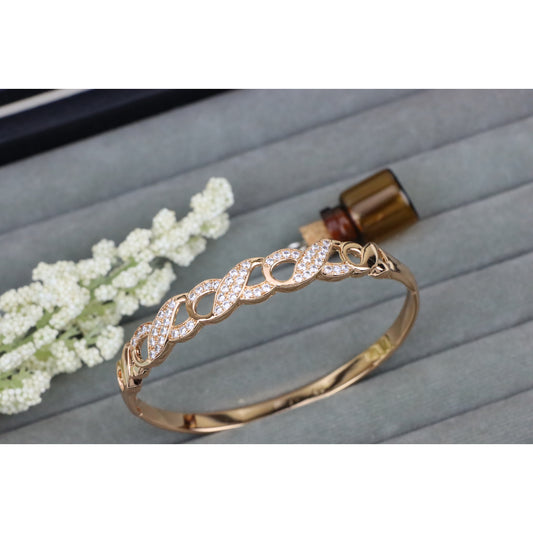 Rose Gold Bangle with Infinity Design and Sparkling Stones, XPBL0456 (2046-6)