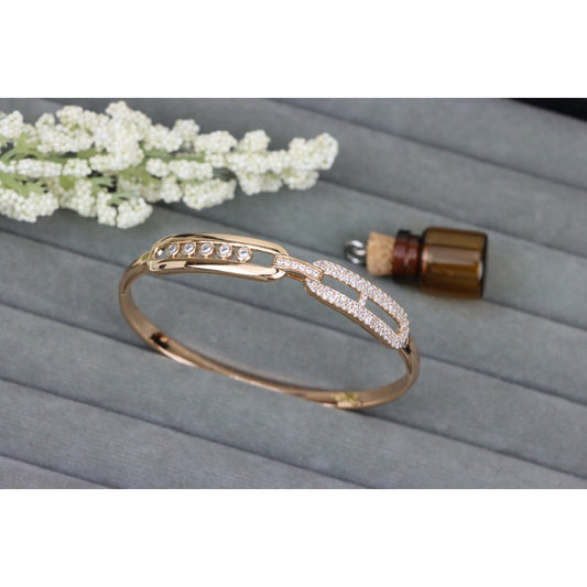Elegant Rose Gold Bangle with Crystal Detail, XPBL0458 (2046-8)