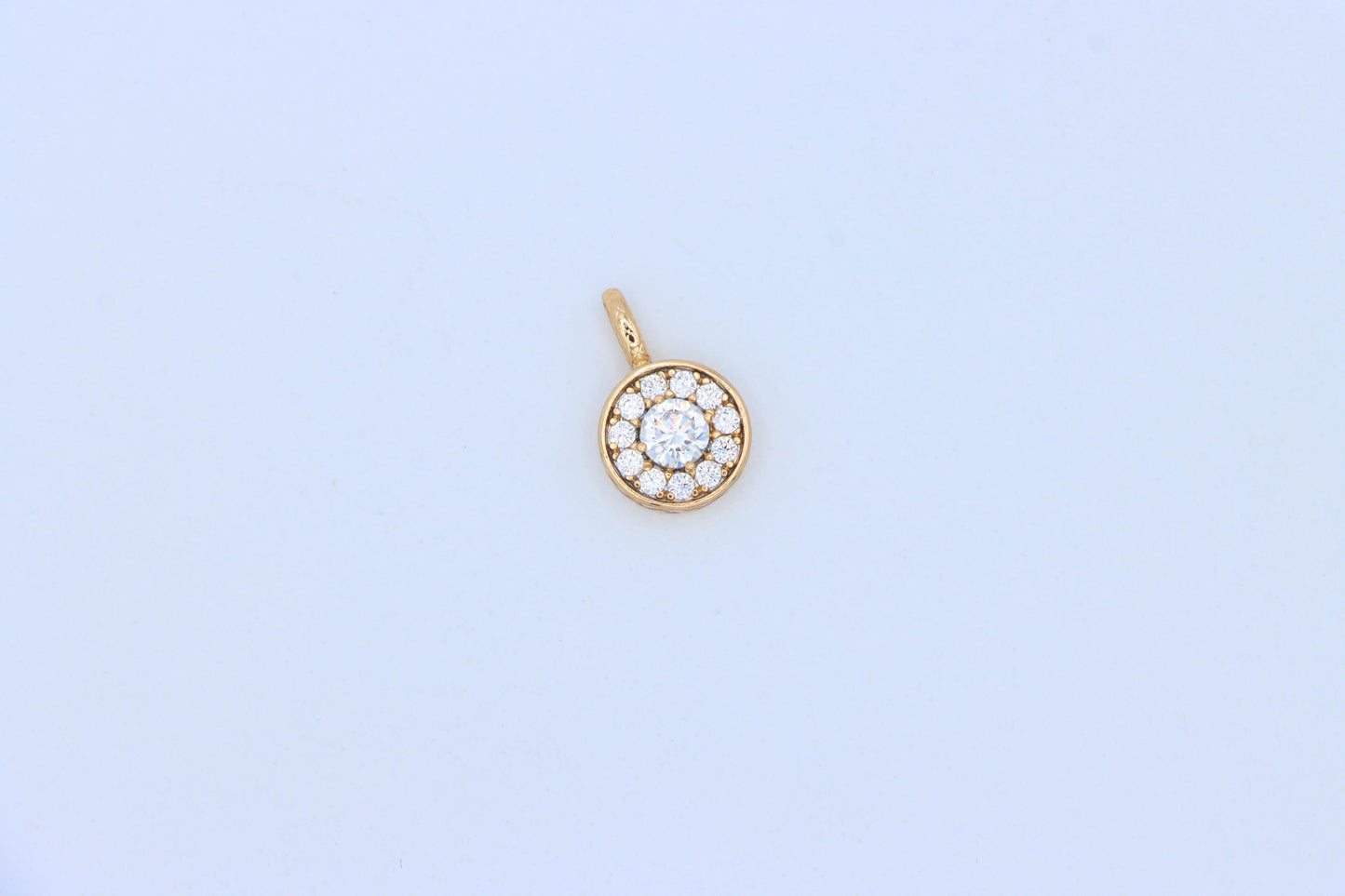Round White Crystal Pendant in Rose Gold Finish, XPPT1591 (2146-9)
