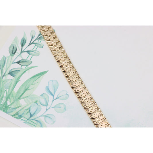 Geometric Pattern Rose Gold Bracelet in High Polish Finish, XPBL0898 (2090-7)