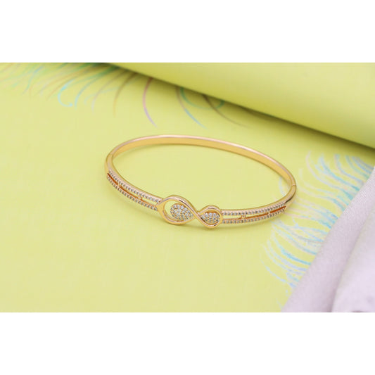 Elegant Rose Gold Infinity Design Bangle with Sparkling Stones, XPBL0489 (2049-9)