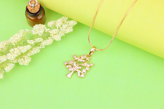 Tree of Life Rose Gold Pendant with Sparkling Stones, XPPT1217 (2122-3)