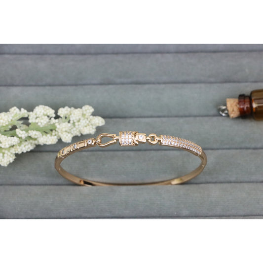 Elegant Rose Gold Bangle with Sparkling Crystal Detailing, XPBL0512 (2052-2)
