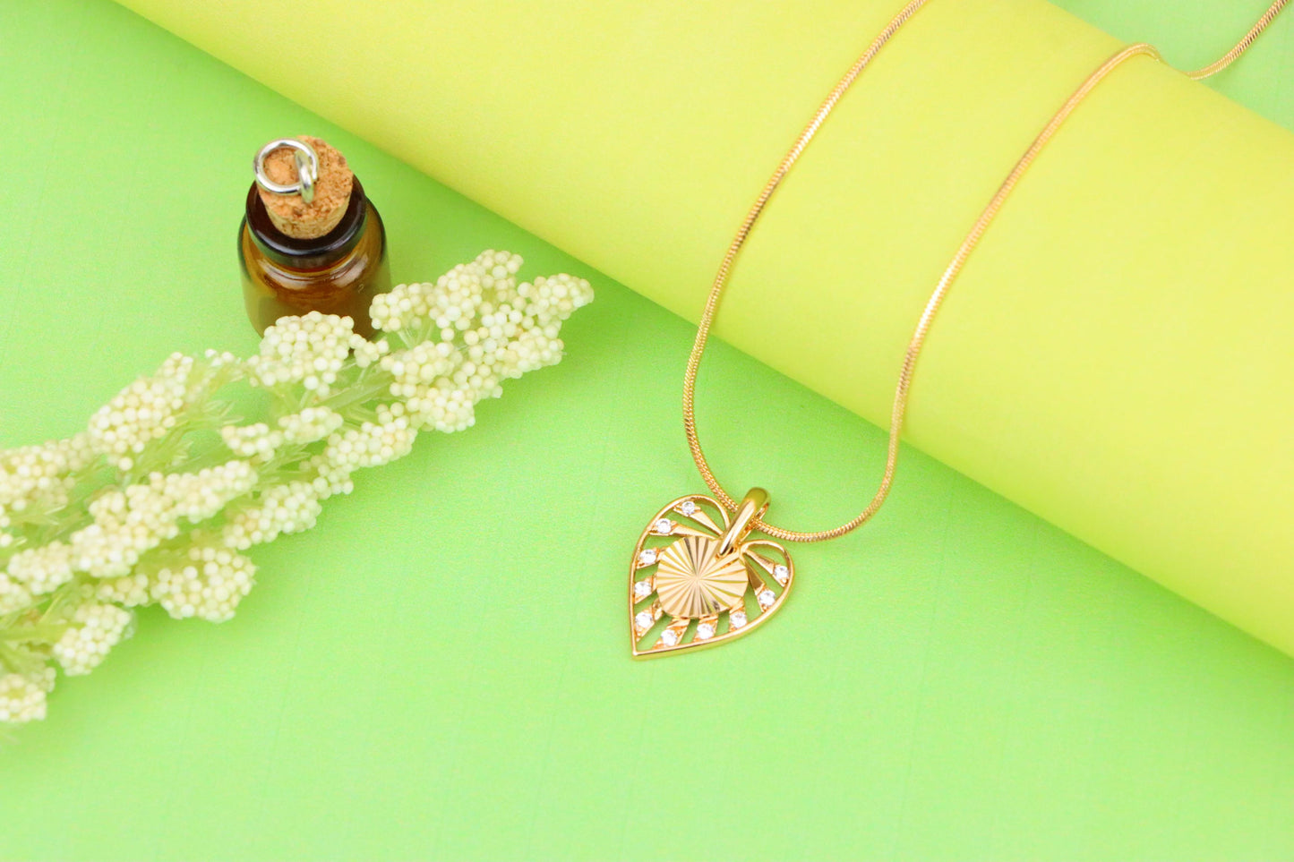 Radiant Cutout Heart Rose Gold Pendant with Sparkling Accents, XPPT1233 (2123-9)