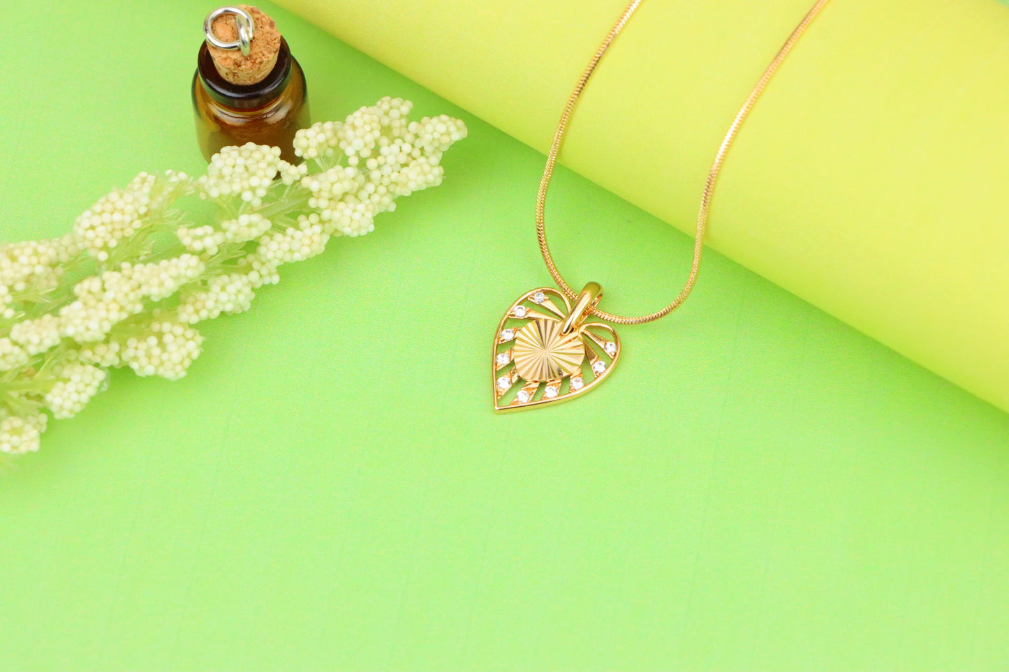 Radiant Cutout Heart Rose Gold Pendant with Sparkling Accents, XPPT1233 (2123-9)