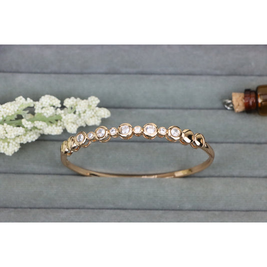 Elegant Rose Gold Bangle with Crystal Accents for Chic Style, XPBL0520 (2052-10)