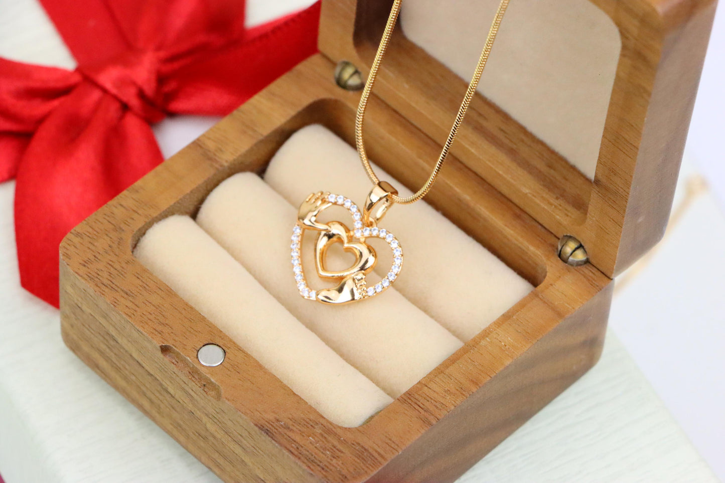 Rose Gold Baby Heart Pendant with Tiny Hands and Feet Design, XPPT1244 (2124-10)