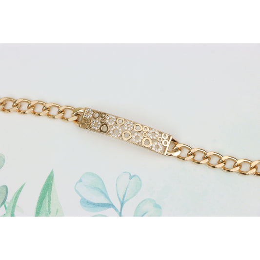Rose Gold Bracelet with Bubble Circle Design and Stone Accents, XPBL0932 (2094-1)