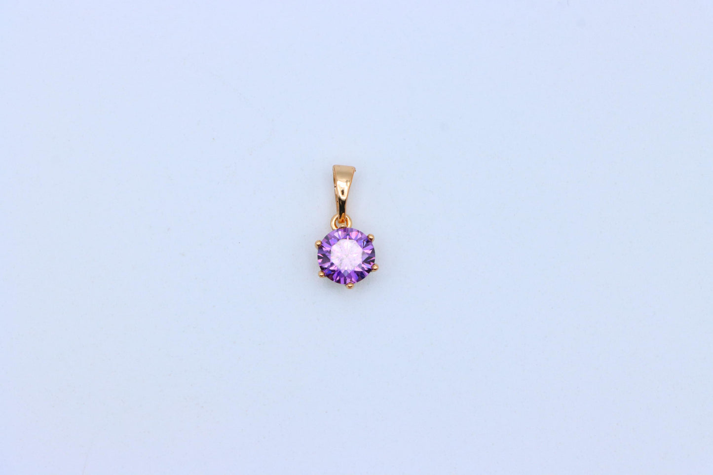 Round Cut Purple Pendant in Gold Finish – Elegant Charm, XPPT1644 (2149-7)