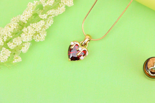 Heart Drip Blood Red Pendant in Gold Finish Dainty Charm, XPPT1694 (2150-5)